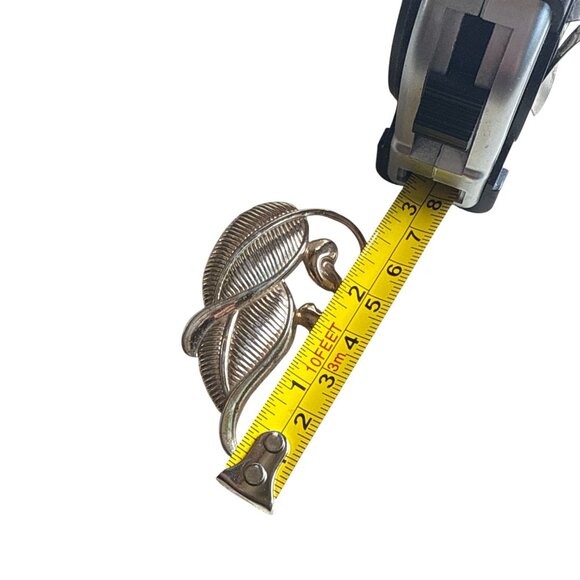 Vintage Danecraft Sterling Silver Leaf Brooch Pin Elegant Nature-Inspired - Picture 9 of 9